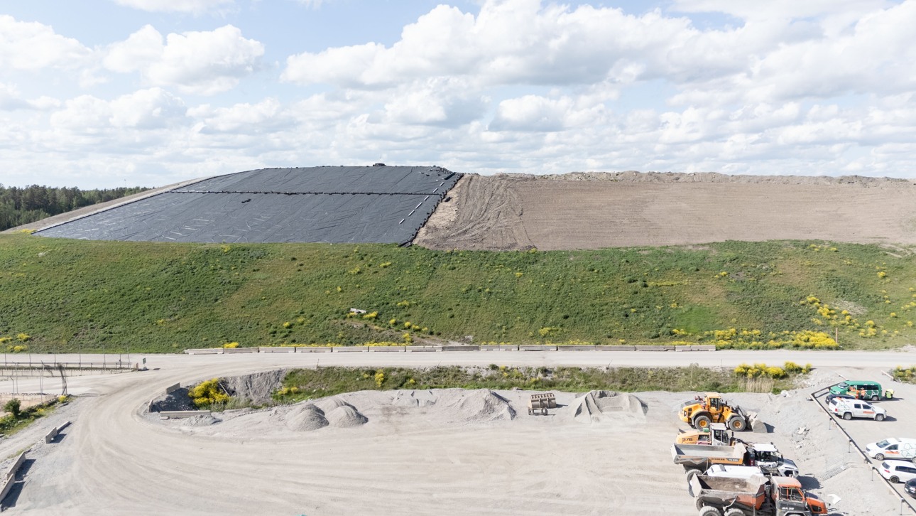 Material bank at Ragn-Sells' waste facility Högbytorp just outside of Stockholm